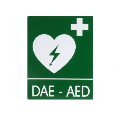DAE-AED ALUMINIUM SIGN 25x31 cm pro defibrilátory